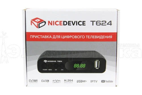 Цифровая приставка NiceDevice T624 эфирный DVB-T2/C тв приставка бесплатное тв тюнер медиаплеер от магазина Электроника GA